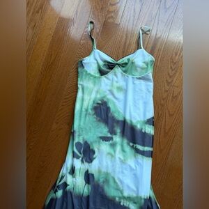 ASOS  size 12 Green and Black Tie-Dye maxi Dress